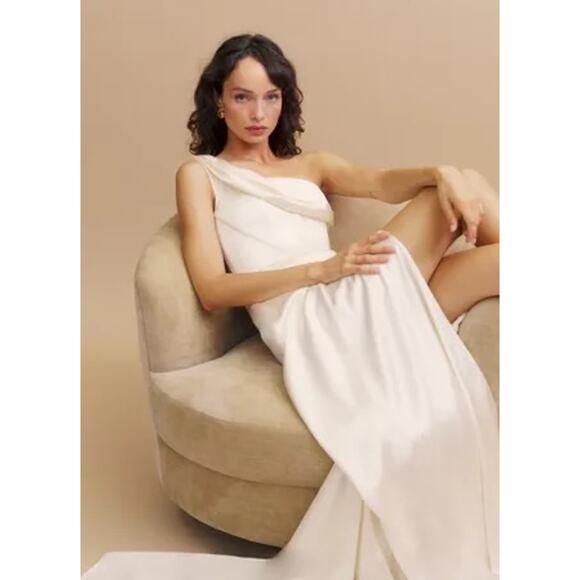 Reformation Eisa Silk Dress Ivory size 4 NWT - Picture 7 of 15